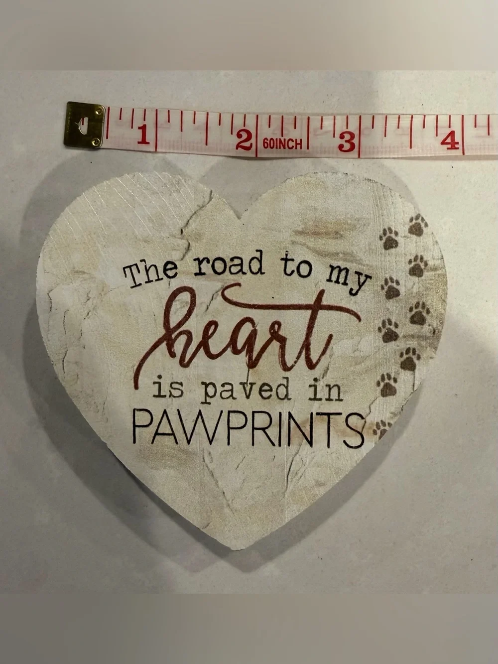 Heart-Shaped Pawprints Sign - 'The road to my heart is paved in PAWPRINTS'